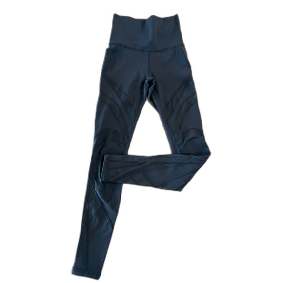 Lululemon Seek the Heat Hi-Rise Mesh 28" Full Length Tight Black Size 2 Yoga - Picture 3 of 11